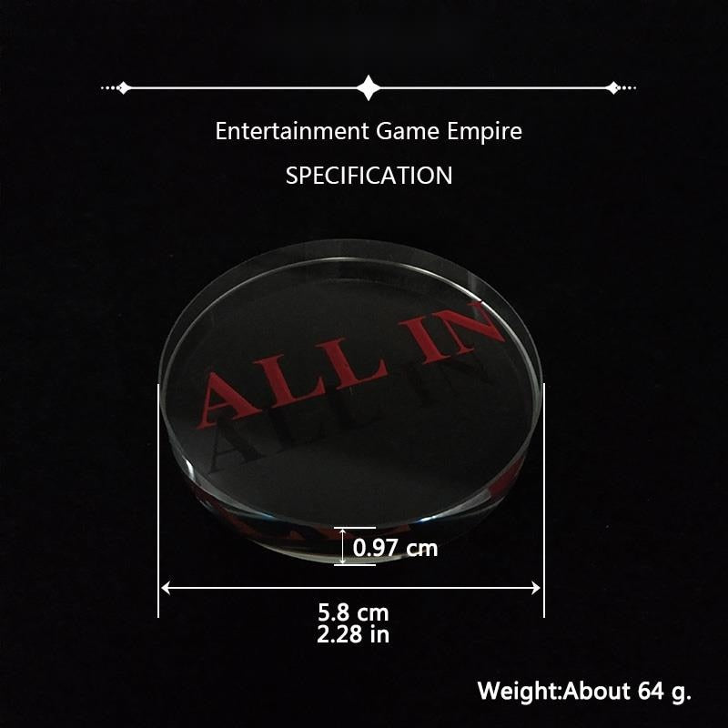 Poker "All In" Transparent Crystal Round